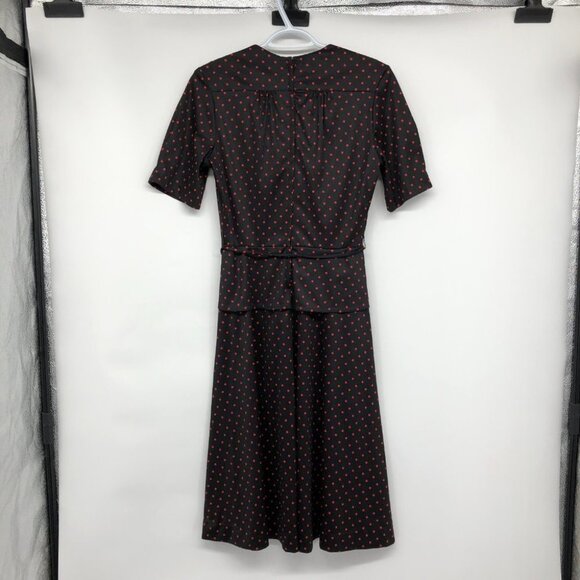 Vintage Place De La Mode by Sears Short Sleeve Red Black Polka Dot A-line dress - Picture 2 of 15